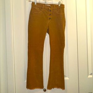 Madewell cropped, button fly, corduroys, tan. size 26
